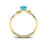 Aquamarine Ring: Aquamarine Jewelry: 1/2 Carat Oval Shape Aquamarine and Two Diamond Accent Ring In 14 Karat Yellow Gold Image-4