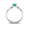 1/2 Carat Oval Shape Emerald and Two Diamond Accent Ring In 14 Karat White Gold Image-4