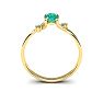 1/2 Carat Oval Shape Emerald and Two Diamond Accent Ring In 14 Karat Yellow Gold Image-4