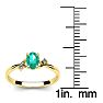 1/2 Carat Oval Shape Emerald and Two Diamond Accent Ring In 14 Karat Yellow Gold Image-5