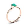 1/2 Carat Oval Shape Emerald and Two Diamond Accent Ring In 14 Karat Rose Gold Image-2