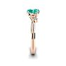 1/2 Carat Oval Shape Emerald and Two Diamond Accent Ring In 14 Karat Rose Gold Image-3