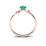 1/2 Carat Oval Shape Emerald and Two Diamond Accent Ring In 14 Karat Rose Gold Image-4