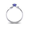 1/2 Carat Oval Shape Tanzanite and Two Diamond Accent Ring In 14 Karat White Gold Image-4