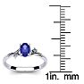 1/2 Carat Oval Shape Tanzanite and Two Diamond Accent Ring In 14 Karat White Gold Image-5