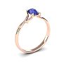 1/2 Carat Oval Shape Tanzanite and Two Diamond Accent Ring In 14 Karat Rose Gold Image-2
