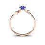 1/2 Carat Oval Shape Tanzanite and Two Diamond Accent Ring In 14 Karat Rose Gold Image-4