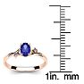 1/2 Carat Oval Shape Tanzanite and Two Diamond Accent Ring In 14 Karat Rose Gold Image-5