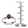 Garnet Ring: Garnet Jewelry: 1/2 Carat Oval Shape Garnet and Two Diamond Accent Ring In 14 Karat White Gold Image-5