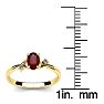 Garnet Ring: Garnet Jewelry: 1/2 Carat Oval Shape Garnet and Two Diamond Accent Ring In 14 Karat Yellow Gold Image-5
