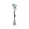 1/2 Carat Oval Shape Green Amethyst and Two Diamond Accent Ring In 14 Karat White Gold Image-3
