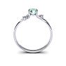1/2 Carat Oval Shape Green Amethyst and Two Diamond Accent Ring In 14 Karat White Gold Image-4