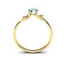 1/2 Carat Oval Shape Green Amethyst and Two Diamond Accent Ring In 14 Karat Yellow Gold Image-4