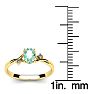 1/2 Carat Oval Shape Green Amethyst and Two Diamond Accent Ring In 14 Karat Yellow Gold Image-5