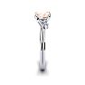1/2 Carat Oval Shape Morganite and Two Diamond Accent Ring In 14 Karat White Gold Image-3