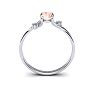 1/2 Carat Oval Shape Morganite and Two Diamond Accent Ring In 14 Karat White Gold Image-4