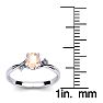1/2 Carat Oval Shape Morganite and Two Diamond Accent Ring In 14 Karat White Gold Image-5