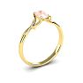 1/2 Carat Oval Shape Morganite and Two Diamond Accent Ring In 14 Karat Yellow Gold Image-2
