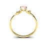 1/2 Carat Oval Shape Morganite and Two Diamond Accent Ring In 14 Karat Yellow Gold Image-4