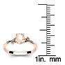 1/2 Carat Oval Shape Morganite and Two Diamond Accent Ring In 14 Karat Rose Gold Image-5