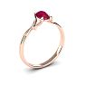 1/2 Carat Oval Shape Ruby and Two Diamond Accent Ring In 14 Karat Rose Gold Image-2
