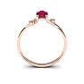 1/2 Carat Oval Shape Ruby and Two Diamond Accent Ring In 14 Karat Rose Gold Image-4