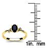 1/2 Carat Oval Shape Sapphire and Two Diamond Accent Ring In 14 Karat Yellow Gold Image-5