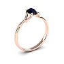 1/2 Carat Oval Shape Sapphire and Two Diamond Accent Ring In 14 Karat Rose Gold Image-2