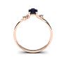 1/2 Carat Oval Shape Sapphire and Two Diamond Accent Ring In 14 Karat Rose Gold Image-4