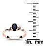 1/2 Carat Oval Shape Sapphire and Two Diamond Accent Ring In 14 Karat Rose Gold Image-5