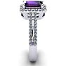 1 1/3 Carat Amethyst and Halo Diamond Ring In 14 Karat White Gold Image-3