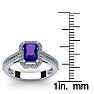1 1/3 Carat Amethyst and Halo Diamond Ring In 14 Karat White Gold Image-5