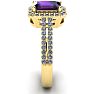 1 1/3 Carat Amethyst and Halo Diamond Ring In 14 Karat Yellow Gold Image-3