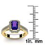 1 1/3 Carat Amethyst and Halo Diamond Ring In 14 Karat Yellow Gold Image-5
