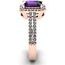 1 1/3 Carat Amethyst and Halo Diamond Ring In 14 Karat Rose Gold Image-3