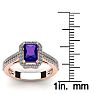 1 1/3 Carat Amethyst and Halo Diamond Ring In 14 Karat Rose Gold Image-5