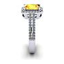 1 1/3 Carat Citrine and Halo Diamond Ring In 14 Karat White Gold Image-3