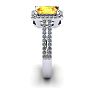 1 1/3 Carat Citrine and Halo Diamond Ring In 14 Karat White Gold Image-3