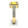 1 1/3 Carat Citrine and Halo Diamond Ring In 14 Karat Yellow Gold Image-3