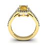 1 1/3 Carat Citrine and Halo Diamond Ring In 14 Karat Yellow Gold Image-4