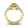 1 1/3 Carat Citrine and Halo Diamond Ring In 14 Karat Yellow Gold Image-4