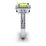 1 1/2 Carat Peridot and Halo Diamond Ring In 14 Karat White Gold Image-3
