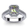 1-1/3 Carat Octagon Shape Mystic Topaz Ring With Diamond Halo In 14 Karat White Gold Image-1
