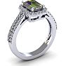 1-1/3 Carat Octagon Shape Mystic Topaz Ring With Diamond Halo In 14 Karat White Gold Image-2