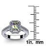 1-1/3 Carat Octagon Shape Mystic Topaz Ring With Diamond Halo In 14 Karat White Gold Image-5