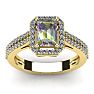 1-1/3 Carat Octagon Shape Mystic Topaz Ring With Diamond Halo In 14 Karat Yellow Gold Image-1