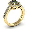 1-1/3 Carat Octagon Shape Mystic Topaz Ring With Diamond Halo In 14 Karat Yellow Gold Image-2