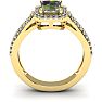 1-1/3 Carat Octagon Shape Mystic Topaz Ring With Diamond Halo In 14 Karat Yellow Gold Image-4