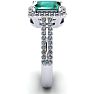 1 1/3 Carat Emerald and Halo Diamond Ring In 14 Karat White Gold Image-3
