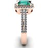 1 1/3 Carat Emerald and Halo Diamond Ring In 14 Karat Rose Gold Image-3